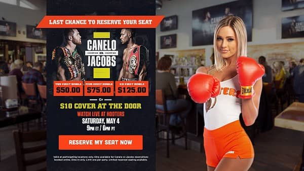 Hooters to Show Canelo Alvarez vs Daniel Jacobs