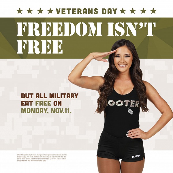 Hooters Honors Military on Veterans Day with Free Meal